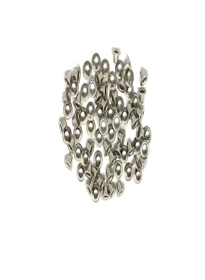 Nimida, Soft and Durable Multipurpose Eyelet/Grommet Without Washer Made of Brass, Colour - Silver,Size Outer Dia 7 mm, Inner 3 mm, Outer Height 5 mm and Inner - 4 mm | 100 nos. - Image 1